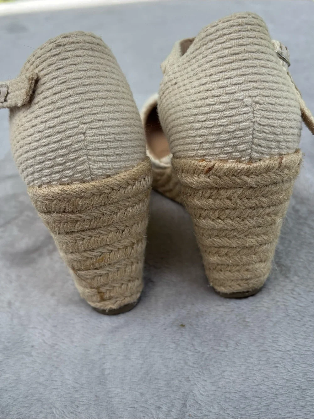 A New Day Women's Olivia Rounded Toe Espadrille Wedge Pumps, Cream Size 7 READ